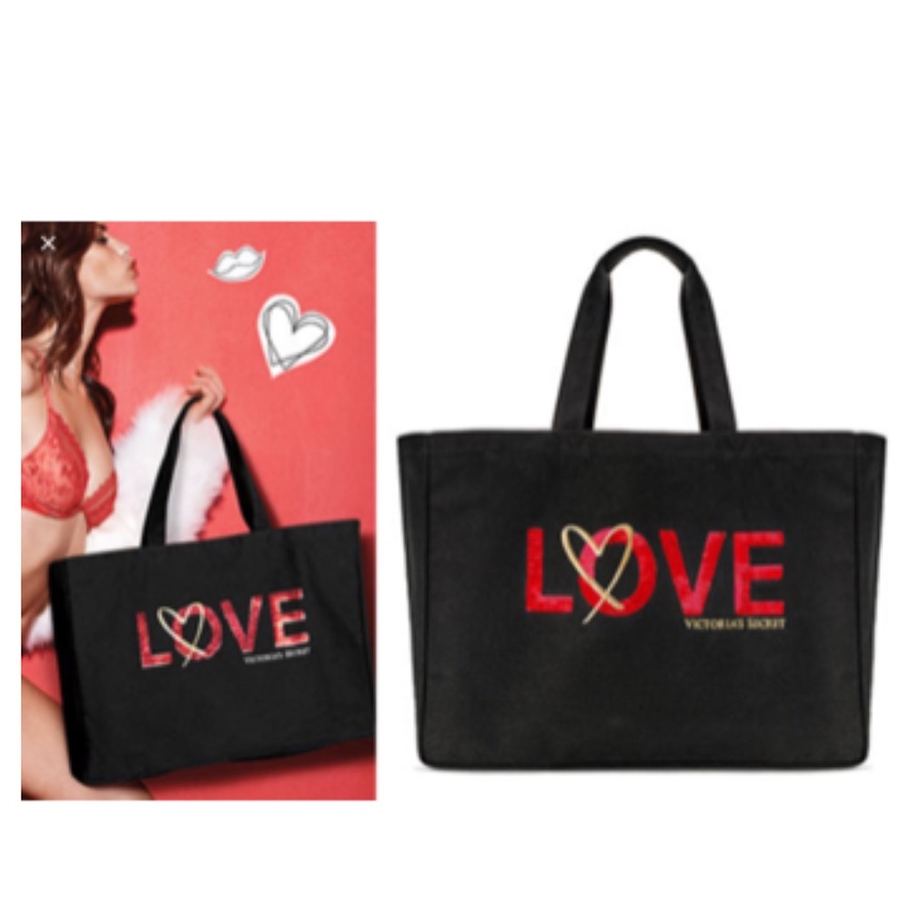 Victoria's Secret VS Sequin Tote Bag Zip Up Weekender Gym Shoulder Travel Bling - Picture 2 of 6